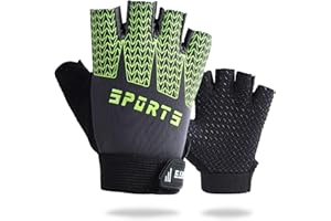 Keleily Gants Cyclisme Demi-Doigts,1paire Gants Vélo,Gants de Antidérapage Respirant vélo Demi-Doigts rembourrés Gants Enfant de Bike Gants de Cyclisme pour Enfants Gants de vélo pour Filles garçons