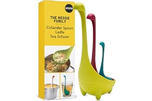 ‎OTOTO OTOTO The Nessie Family Soup Ladle and Tea Infuser Set - Durable Silicone, Colander for Cooking & Tea Infusers - 100% Food safe, BPA Free Spoon - Heat Resistant Fun Kitchen Gadgets