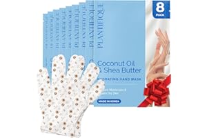 PLANTIFIQUE Maschera Idratante Mani 8 Guanti con Acido Ialuronico, Burro di Karité e Macadamia – Guanti Idratanti Profondi, Crema Riparatrice Pelle Secca, Crema Vegana Nutriente Mani Anti-Aging Spa