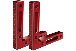 CDIYTOOL Kwadraty pozycjonujące 90 stopni, 12,9 cm x 12,9 cm zacisk narożny typu L linijka mocująca ze stopu aluminium narożna zacisk kwadratowy, zaciski kątowe do obróbki drewna narzędzie stolarskie ze skalą