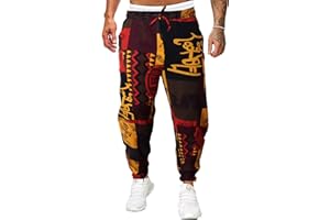 YAOBAOLE Men Hippie Trousers Men Linen Trousers 3D Printed Joggers Yoga Tracksuit Bottoms