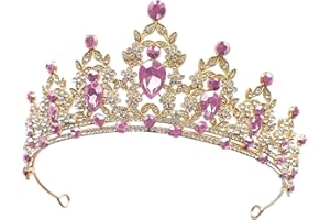 HPMAISON Women Crystal Wedding Crown Rhinestone Tiara Headband Princess Queen Hair Accessories for Birthday Prom Bridal Hen Party Halloween Christmas Costume Party Adults Presents Jewelry