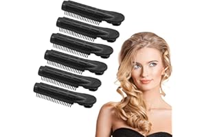 LEEWENYAN 6 Piezas Clips para la Raíz del Cabello, Rulos para el Pelo Voluminización Esponjoso Natural Herramienta de Peinado Rizado Rodillo de Salón para Mujeres, Damas y Niñas (Negro)