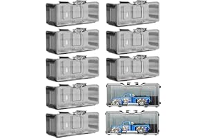 Zunishaone Diecast - Étui de rangement pour voiture - Boîte de rangement pour jouets de course - Échelle 1/64 - Mallette de mesure étanche à la poussière avec couvercle transparent - Lot de 10 pour
