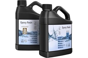 SHIIYYU 1160ml Epoxy Resin Kit - Crystal Clear Epoxy Resin and Hardener 1:1 Volume Ratio for Coasters, Mould Casting, Table Top, Jewellery Making, DIY Crafts Art