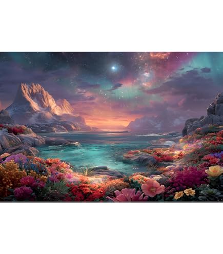Tucocoo Une boite de 1000 pièces de puzzle, colorée, magnifique, artistique, 70 x 50 cm, motif Pixie fée, papillon bleu, elfes, pour adultes, jeu familial, bricolage, décoration de maison