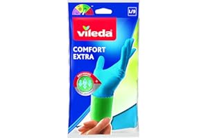 ‎VILEDA Vileda Comfort und Care Gummihandschuhe mit Kamille Lotion Größe L, 1 Paar