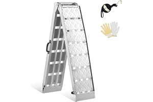 gardhom Aluminum Loading Ramp 228x30.5cm Folding Motorcycles Ramp 680KG Loading Capacity for ATV UTV Trucks Motorbike, 1Pack