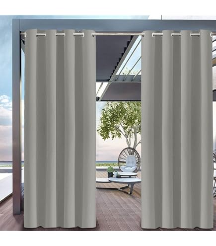 Tende Da Esterno Oscuranti E Isolanti - 2 Pannelli In Voile Con Occhielli, Impermeabili E Antivento, Per Patio E Gazebo, 137x213/244/275 Cm - 3