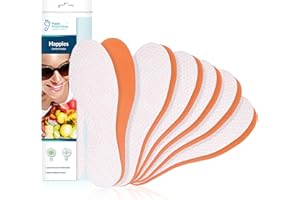 Foot Morning Happies – pochłaniające zapachy wkładki do butów o pomarańczowym zapachu – wkładki zapewniające świeżość i zdrowe stopy z włóknami wiskozowymi i pianką lateksową – 6 par (45 EUR dla