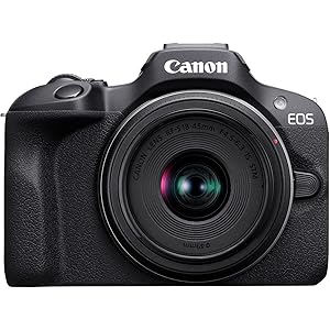 Canon EOS R100 Mirrorless Camera RF-S18-45mm F4.5-6.3 is STM Lens Kit, 24.1 Megapixel CMOS (APS-C) Sensor, 4K Video, RF Mount, Black