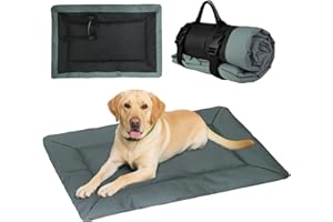 JIAMIAN Tapis Chien Voyage, Extérieur pour Animaux De Compagnie Multifonction Matelas, Gris, Matelas pour Chien & Chat Imperméable, Gris, Imperméable, Pliable, Lavable