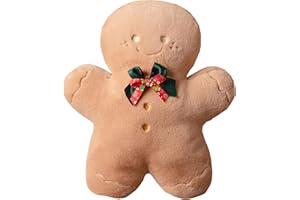 ‎JINGTOPS Plüsch Weihnachts kissen Spielzeug Lebkuchen Plüschmann Kissen Weihnachts Plüschtier 45 cm 3D Weihnachtsbaum Lendenkissen Weihnachtsmann Kissen Plüschpuppe Sofa Wurfkissen Kissen (Gingerbread Man)