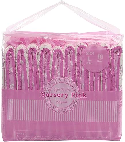 LittleForBig Adult Printed Diaper 10pcs - Blushing Baby Light Pink (Medium 71-96cm LittleForBig Adult Printed Diaper 10pcs - Blushing Baby Light Pink (Medium 71-96cm