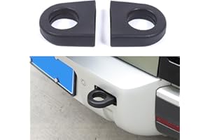 DIYUCAR 2 Piece Tow Hook Ring Covers Compatible with LR Defender 90 110 130 2020-2025 Car Rear Bumper Tow Hook Protector Cover, Rubber Trailer Hitch Cover Exterior Accessories (Black)