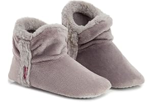 DUNLOP Chausson Montant Femmes, Pantoufle Montante Hiver en Polaire, Pantoufles Chaudes Semelles Antidérapantes Mémoire de Forme, Boots Femme Intérieur Extérieur, Cadeau Femme