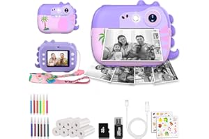 ‎ARNSSIEN ARNSSIEN Aparat natychmiastowy dla dzieci, kamera dla dzieci z wideo w wieku 3-12 lat, prezent urodzinowy dla dziewczynek, chłopców, 7 rolek papieru błyskawicznego i 32 GB, M3