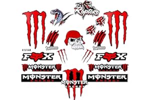 YOIMCKAY Autocollant Moto Stickers Moto Pour Moto, Casque, Dirt Bike, Skateboard,VéLos Montagne, Idéal pour Les Amoureux la personnalité avec des Motos Tout-Terrain, des Casques et des Skateboards- Rouge