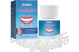 DWZAIN Temporary Tooth Filling,Tooth Repair Kit with Tweezers,DIY Temporary Tooth Repair Beads,Teeth Replacement for Temporary Restoration of Missing & Broken Teeth Replacement Dentures 30ml