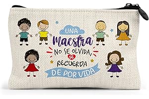Planetacase - Monedero para Profesora - Una Maestra No Se Olvida - Material Resistente - Ideal para Regalo - Beige, Poliéster