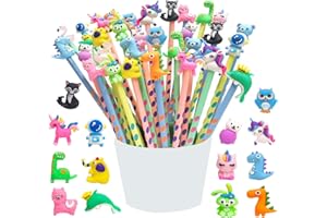 Lrikas 32 Matite Triangolari per Bambini Matite Gadget Compleanno bambini Animale Topper per Matita divertenti per regalini fine festa compleanno (32)