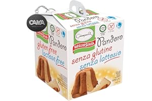 Giampaoli Pandoro Classico Senza Glutine e Senza Lattosio (Lactose & Gluten Free) con Portachiavi CAIYA® 400g