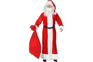 Foxxeo Premium Weihnachtsmann Kostüm mit Mantel für Herren - Größe XL-XXL