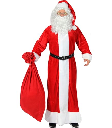 Weihnachtsmann Set Mit Bart, Perücke & Brille – Perfekt Für Nikolaus-Kostüme & Karneval