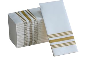 YIDUHAO Gold Napkins,Disposble Cloth Like Napkins, Dinner Napkins,Disposble Hand Towels, Linen-Feel Paper Napkins,12x17inch (50Gold)