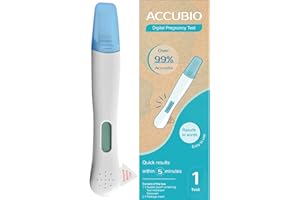 ACCUBIO Test de Grossesse Digital Précoce Précis à Plus de 99%, Résultat en Mots en 5 Minutes, Pregnancy Test Détection Rapide à Domicile, 25 mIU/ml 1Test
