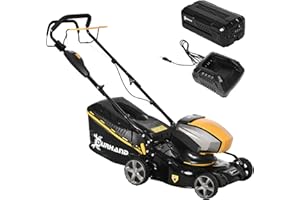 DURHAND Tagliaerba a Batteria, Motore 800W, Tosaerba Elettrico, Larghezza di Taglio 42cm, 6 Altezze di Taglio 25-75mm e Sacco di Raccolta da 45L