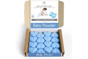 SPOTLESS LEOPARD Baby Powder Wax Melts: 16 pcs x 5g Heart Shaped Scented Wax Melts, Vegan & Pet Friendly, Cruelty & Plastic Free, Handmade in UK, Candle Alternative