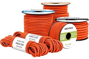 Brotree Cuerda Elástica 4mm 10m Cuerda de Goma para Lona Remolque Piscina - Naranja