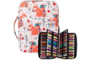 Piórnik JAKAGO na 220 kredek o dużej pojemności, wodoodporny organizer na kredki, markery, długopisy żelowe, doskonały prezent dla studenta artysty (wiewiórka)