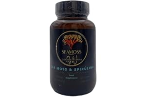 Organic Irish Sea Moss Capsules | 60 Vegan Capsules | GMO Free | Gordon Watkins Exclusive Botanical Blend (Spirulina)