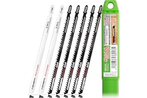 CONBRA® Hojas de sierra de calar de madera y metal (7 piezas), 5 x T744D y 2 x T718BF con casquillo de plástico, compatibles con Bosch GST 18v, Bosch GST 150 CE, Makita y otras marcas