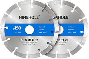 NINEHOLE 2-pak Diamentowa tarcza tnąca 150 x 22,2 mm, diamentowe ostrze tnące do granitu, betonu, kamienia naturalnego, kamienia, cegły, marmuru