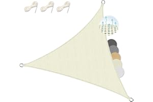 Sol Royal Sonnensegel dreieckig 6x6x6m Wasserdurchlässig HDPE Atmungsaktiver Balkon Terrasse Segeltuch UV Sonnenschutz Segel Garten Pool Camping Creme – Shade Sails HS9