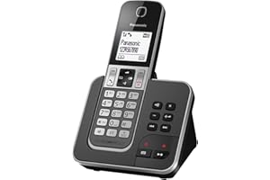 Panasonic KX-TGD320FRG Téléphone Numérique Sans Fil Répondeur Numérique, Base et Combiné, Haut-Parleur Mains Libres, Identification de l'Appelant, Blocage des Appels Indésirables, Écran LCD, Grise