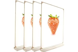 Ashoaza Lot de 4 porte-affiches A4 | Porte affiche de Table | Porte-menu A4 | Présentoirs A4 | Porte-dépliant A4 | acrylique transparent pour les Hôtels, Mariage, Restaurants, Comptoirs de Magasins