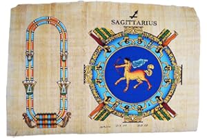 HORUS ARTESANÍA DE EGIPTO Tierkreis oder Horoskop mit dem Namen, den Sie in Hieroglyphe auf einem Papyrus wollen (Schütze)