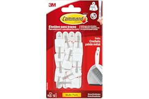 Command Crochet Pointe Métal Petit Modèle - Lot de 9 Crochets et 12 Languettes Adhésives pour l'intérieur - Sans outil - Accrochage sans Dommage