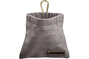 Yasmous Dog Treat Pouch Bag Hand-Free Puppy Walking Small Training Snack Food Pocket with Automatic Switch Waterproof Storage Holder Carabiner (Grey)