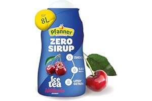 ‎PFANNER Pfanner Zero Sirup Ice Tea Wildkirsche (1 x 57 ml) – Zuckerfreier Getränkesirup für 8 L Eistee – kalorienfrei & ohne Zucker – Pfanner Eistee Geschmack
