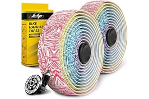Kakveiai Ruban de Guidon, Vélo de Route Ruban, pour Bouchons D'extrémité et Bandes Adhésives incluses - Confortable， Antidérapante et Facile à Poser(Multicolore)