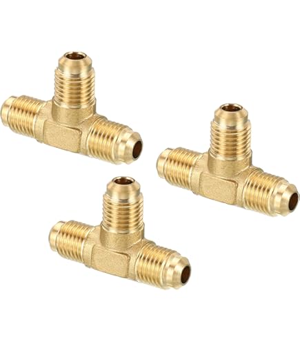 Tufting Kit Raccordi Tru-Flate Stile T Per Aria, 1/4" - Set Da 5 Pezzi Per Auto E Officina Tubo In Treccia Freno