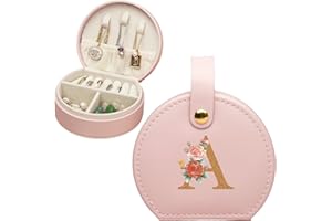 Bemaystar Travel Jewellery Box, Small jewellery box,Initial Jewellery Box,Gifts for Women,Travel gifts, Birthday Gift for Women,Girls,Friends