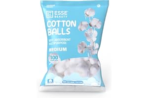 Essentialz Beauty Cotton Balls Medium | Soft, Absorbent and Multipurpose | 100 Count
