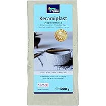 GLOREX Keramiplast Argilla Per Modellare Indurente All'Aria - 1000g, Bianca, Base Naturale, Pronta All'Uso, Per Scultura E Hobby Creativi - 5