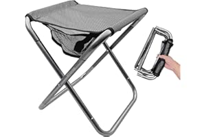 LYHLYA Camping Stool, Portable Folding Stool XXL Size Camping Stool for Adults Aluminum Alloy Folding Stool for Travel, Camping, Hiking, Fishing, Gardening with Carry Bag